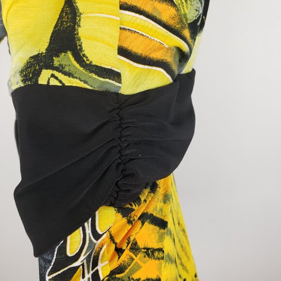 Cache Halter Top Yellow Black Butterfly Wing Longline Clubwear Size Small - Picture 5 of 8